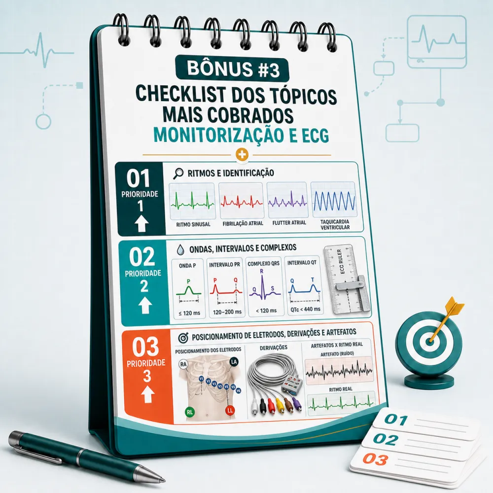 Checklist dos Tópicos Mais Cobrados em Monitorização e ECG